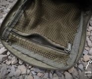Mini Cargo 4x7 Slim backpack with a 2L hydration cartridge attached to MOLLE